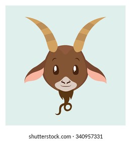 Stylized goat head illustration