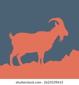 Stylized goat outline on a simple backdrop.