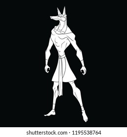 Stylized god Anubis on a black background