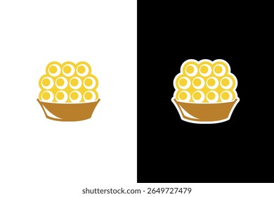 Stylized Golden Beehive in a Basket