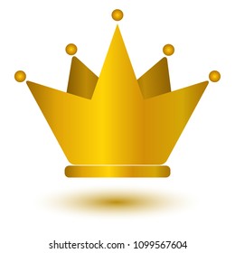 stylized golden crown on white background