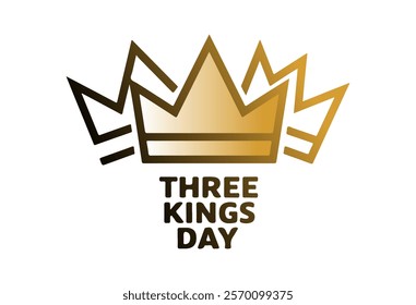  A stylized golden crown symbol representing the celebration of Three Kings Day