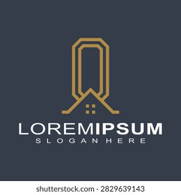 A stylized golden logo featuring the letter Q