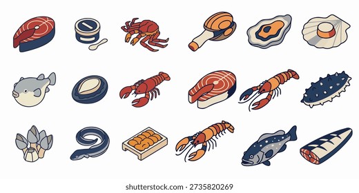 Stylized Goose Barnacles Marine Life Vector Illustration