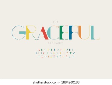 Stylized graceful alphabet font vector