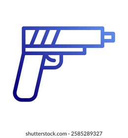Stylized Gradient Blue Pistol Minimal Icon