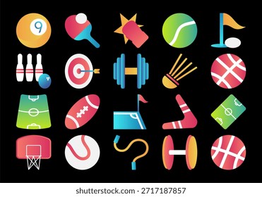 Stylized Gradient Sport Element Icon 