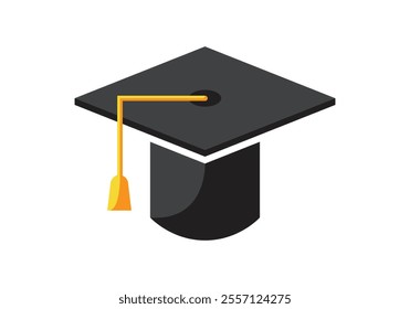 Stylized Graduation Hat vector illustrator, Elegant and Versatile Design for Education Logos, Certificates, and Academic Projects.