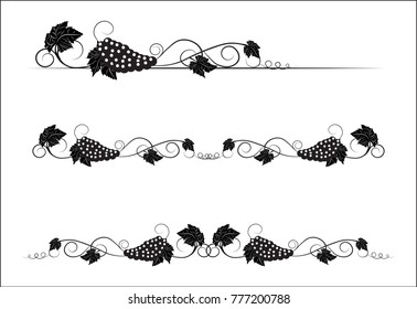 the stylized grapevine with leaves and clusters of grapes, a pattern