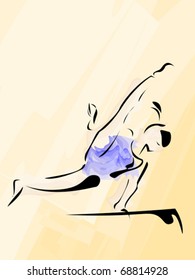 Stylized graphic with aerobic gymnastic exercise
