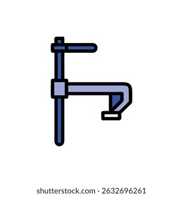 Gráfico estilizado de una herramienta de pinza en C de color azul