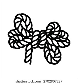 A stylized graphic of a bow knot from a rope.