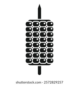 Stylized graphic of a corncob in a bold black and white silhouette, suitable for various design uses