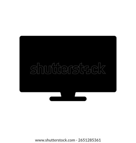 Stylized graphic depicting a modern flat panel television or computer display
