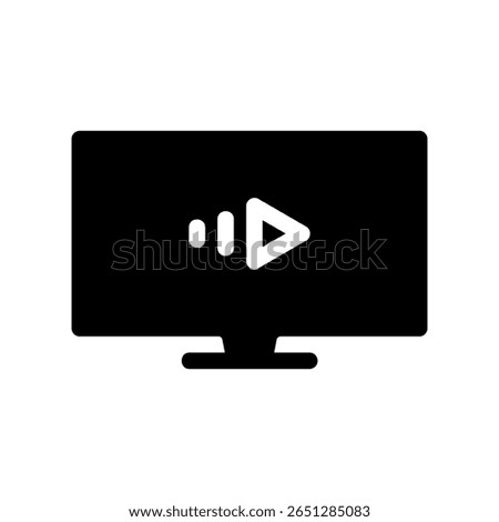 Stylized graphic depicting a video playback monitor or online streaming