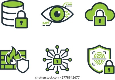 A stylized graphic depicts a green brick wall with dark gray outlines, partially obscured by abstract white flames and a white shield outline. The design uses a limited color palette of green, dark gray, and white.