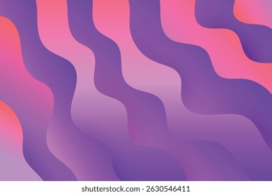 Stylized graphic design featuring smooth gradient waves in violet and pink shades forming a fluid and artistic abstract background