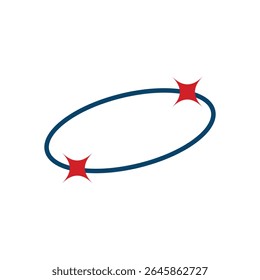 A stylized, graphic emblem floats against a stark white background.