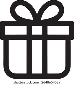 Stylized Graphic of a Gift Box with Ribbon and Simple Design, Presenting a Festive Icon for Celebrations
