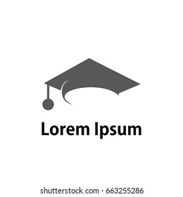 Stylized graphic graduation cap logotype, logo design