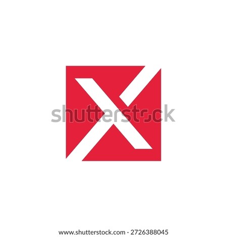 Stylized graphic icon featuring a prominent white X mark within a vibrant red square, universally symbolizing rejection, deletion, negation, or an important warning and alert status