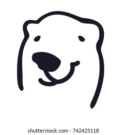 Stylized graphic polar bear illustration. Collection of creative polar bear illustration, growth, development, power concept. Vector illustration isolated on white background.