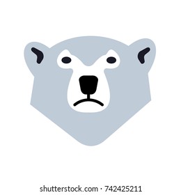 Stylized graphic polar bear illustration. Collection of creative polar bear illustration, growth, development, power concept. Vector illustration isolated on white background.