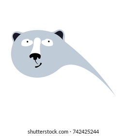 Stylized graphic polar bear illustration. Collection of creative polar bear illustration, growth, development, power concept. Vector illustration isolated on white background.