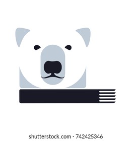 Stylized graphic polar bear illustration. Collection of creative polar bear illustration, growth, development, power concept. Vector illustration isolated on white background.