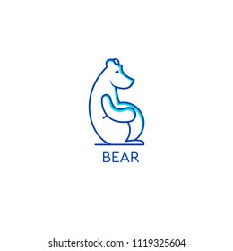 Stylized graphic polar bear logo templates.  Good for camping logo. infographics. Vector.