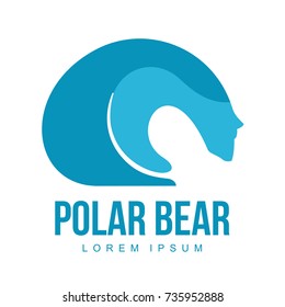 Stylized graphic polar bear logo templates. Collection of creative polar bear logotype templates, growth, development, power concept. Vector illustration isolated on white background.