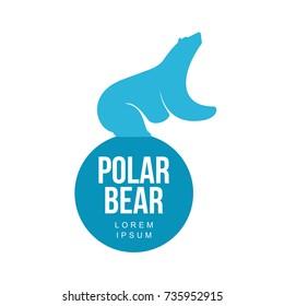 Stylized graphic polar bear logo templates. Collection of creative polar bear logotype templates, growth, development, power concept. Vector illustration isolated on white background.