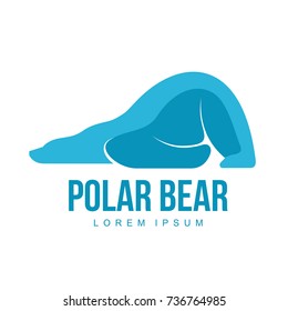 Stylized graphic polar bear logo templates. Collection of creative polar bear logotype templates, growth, development, power concept. Vector illustration isolated on white background.