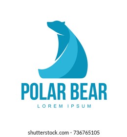 Stylized graphic polar bear logo templates. Collection of creative polar bear logotype templates, growth, development, power concept. Vector illustration isolated on white background.