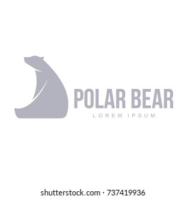 Stylized graphic polar bear logo templates. Collection of creative polar bear logotype templates, growth, development, power concept. Vector illustration isolated on white background.