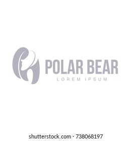 Stylized graphic polar bear logo templates. Collection of creative polar bear logotype templates, growth, development, power concept. Vector illustration isolated on white background.