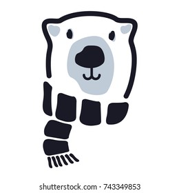 Stylized graphic polar bear logo templates. Collection of creative polar bear logotype templates, growth, development, power concept. Vector illustration isolated on white background.