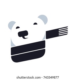 Stylized graphic polar bear logo templates. Collection of creative polar bear logotype templates, growth, development, power concept. Vector illustration isolated on white background.