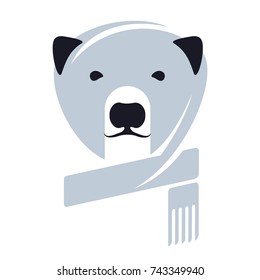 Stylized graphic polar bear logo templates. Collection of creative polar bear logotype templates, growth, development, power concept. Vector illustration isolated on white background.