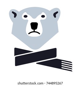 Stylized graphic polar bear logo templates. Collection of creative polar bear logotype templates, growth, development, power concept. Vector illustration isolated on white background.