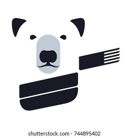 Stylized graphic polar bear logo templates. Collection of creative polar bear logotype templates, growth, development, power concept. Vector illustration isolated on white background.