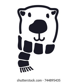 Stylized graphic polar bear logo templates. Collection of creative polar bear logotype templates, growth, development, power concept. Vector illustration isolated on white background.