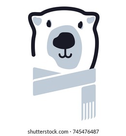 Stylized graphic polar bear logo templates. Collection of creative polar bear logotype templates, growth, development, power concept. Vector illustration isolated on white background.