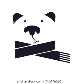 Stylized graphic polar bear logo templates. Collection of creative polar bear logotype templates, growth, development, power concept. Vector illustration isolated on white background.