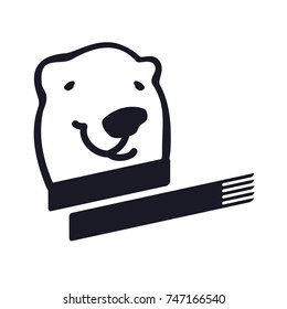 Stylized graphic polar bear logo templates. Collection of creative polar bear logotype templates, growth, development, power concept. Vector illustration isolated on white background.