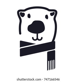 Stylized graphic polar bear logo templates. Collection of creative polar bear logotype templates, growth, development, power concept. Vector illustration isolated on white background.