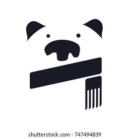 Stylized graphic polar bear logo templates. Collection of creative polar bear logotype templates, growth, development, power concept. Vector illustration isolated on white background.