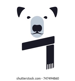 Stylized graphic polar bear logo templates. Collection of creative polar bear logotype templates, growth, development, power concept. Vector illustration isolated on white background.