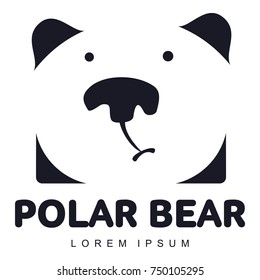 Stylized graphic polar bear logo templates. Collection of creative polar bear logotype templates, growth, development, power concept. Vector illustration isolated on white background.