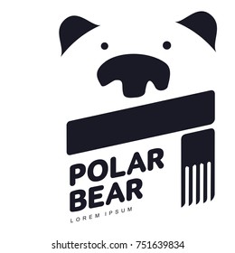 Stylized graphic polar bear logo templates. Collection of creative polar bear logotype templates, growth, development, power concept. Vector illustration isolated on white background.